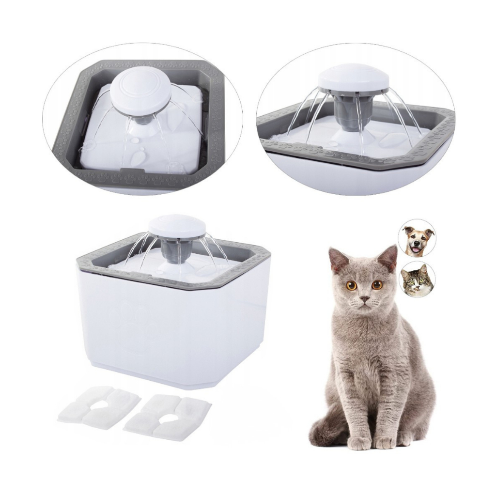 Fonte de Agua Bebedouro Elevada 2,5L Para Gatos e Cachorro USB Bivolt com Filtro de Carvão