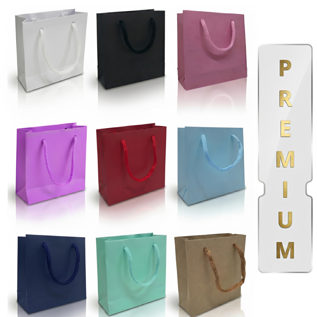 Sacola Bolsa Papel Pequena Colorida  - 10x10x4 - Kit 10/50 Unidades