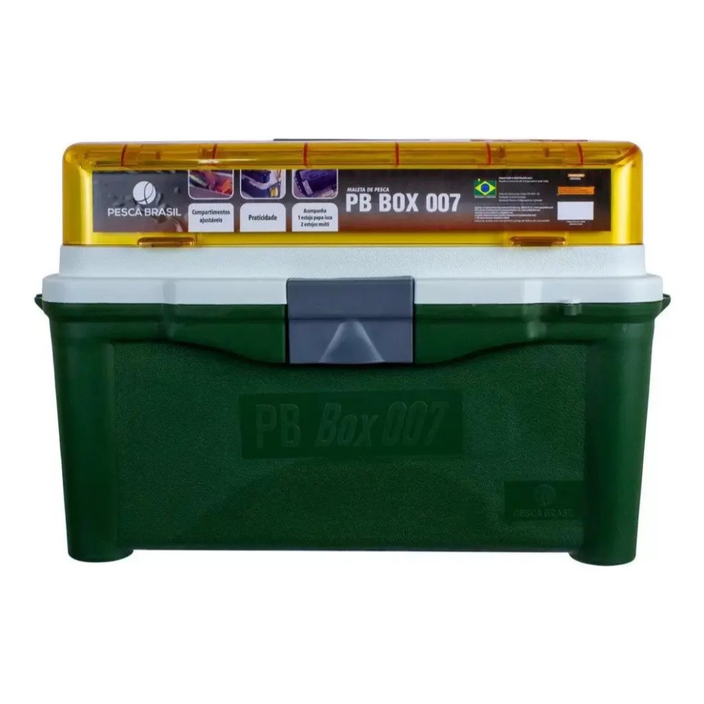 Detalhes do Maleta Caixa De Pesca PB Box 007 33L Litros Organizadora Plástico Resistente Pesca Brasil Premium