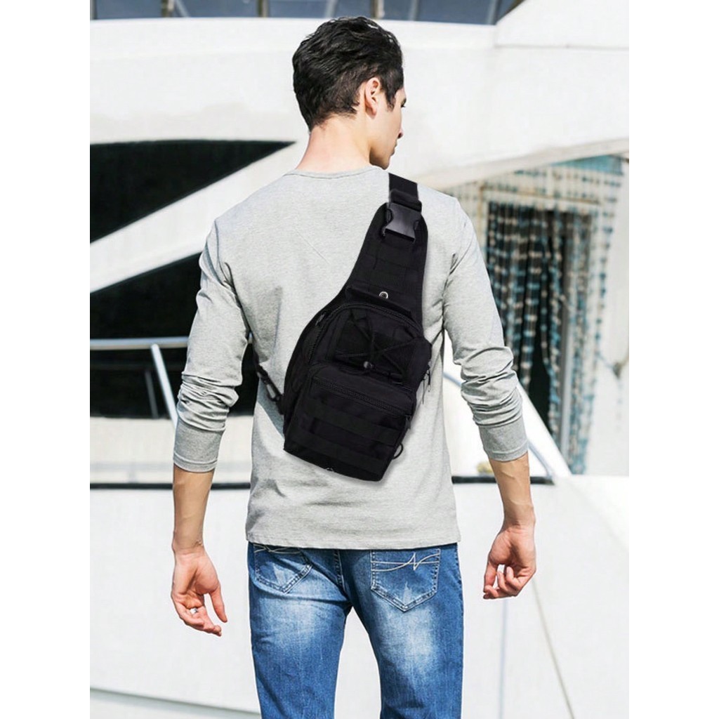 CHARLES X Bolsa Tática Transversal Peito E Ombro Impermeável Viagem Esportivo ao Ar Livre Sling Sport Unisexx — imagem 2 de 2