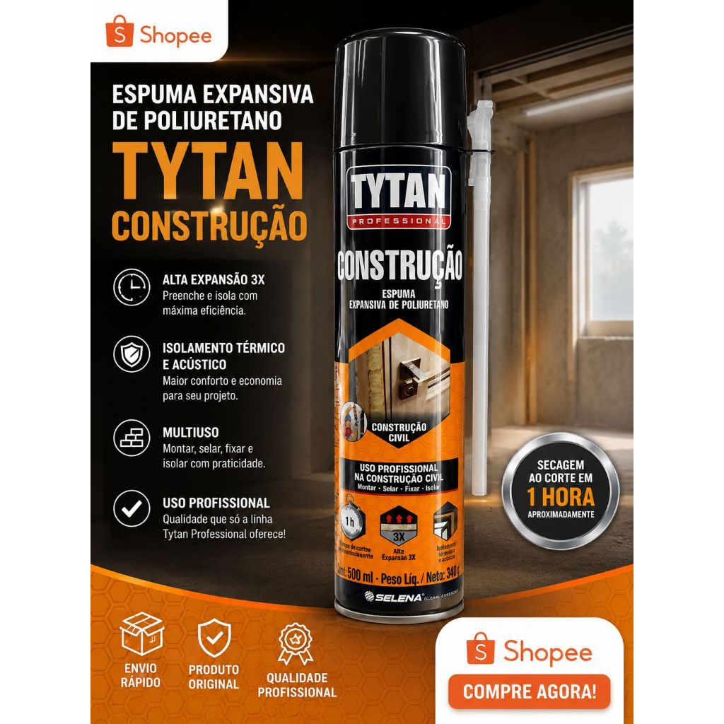 Espuma Expnsiva de Poliuretano Construção TYTAN