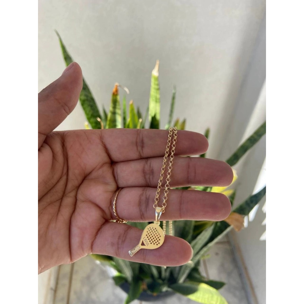 Colar Raquete de Padel Personalizado com Nome