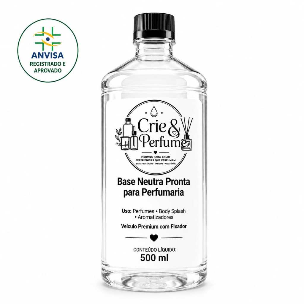 Base para Perfume Premium 500ml Alta Fixação Body Splash Aromatizadores Cosmético Artesanal