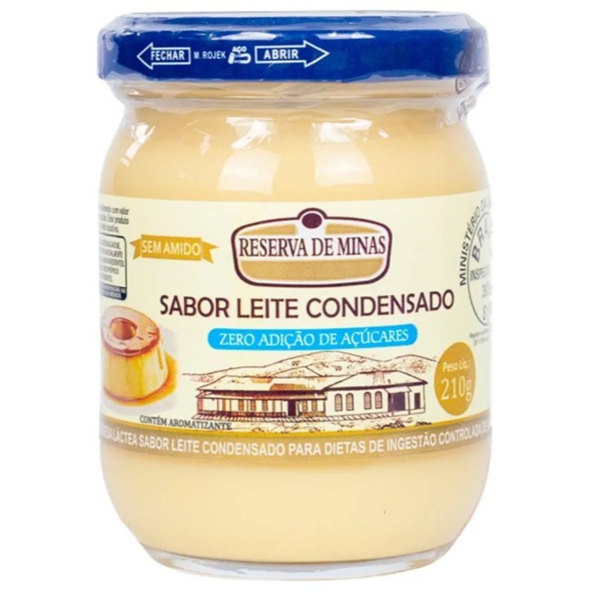 DOCE DE LEITE CONDENSADO DIET 210g ZERO AÇUCAR DIET RESERVA DE MINAS