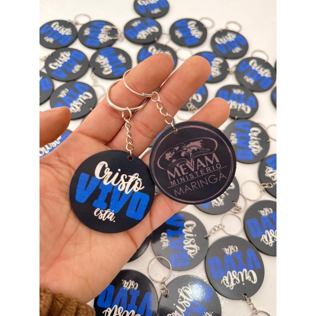 Kit 80 Chaveiros Personalizados MDF Resinado Frente e Verso p/ Lembrancinhas Aniversário, Chá de Bebê Temas Diversos