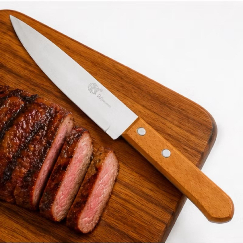 FACAS DE COZINHA PARA CARNE LEGUMES PEIXEIRA DE INOX 6 '' CABO MADEIRA