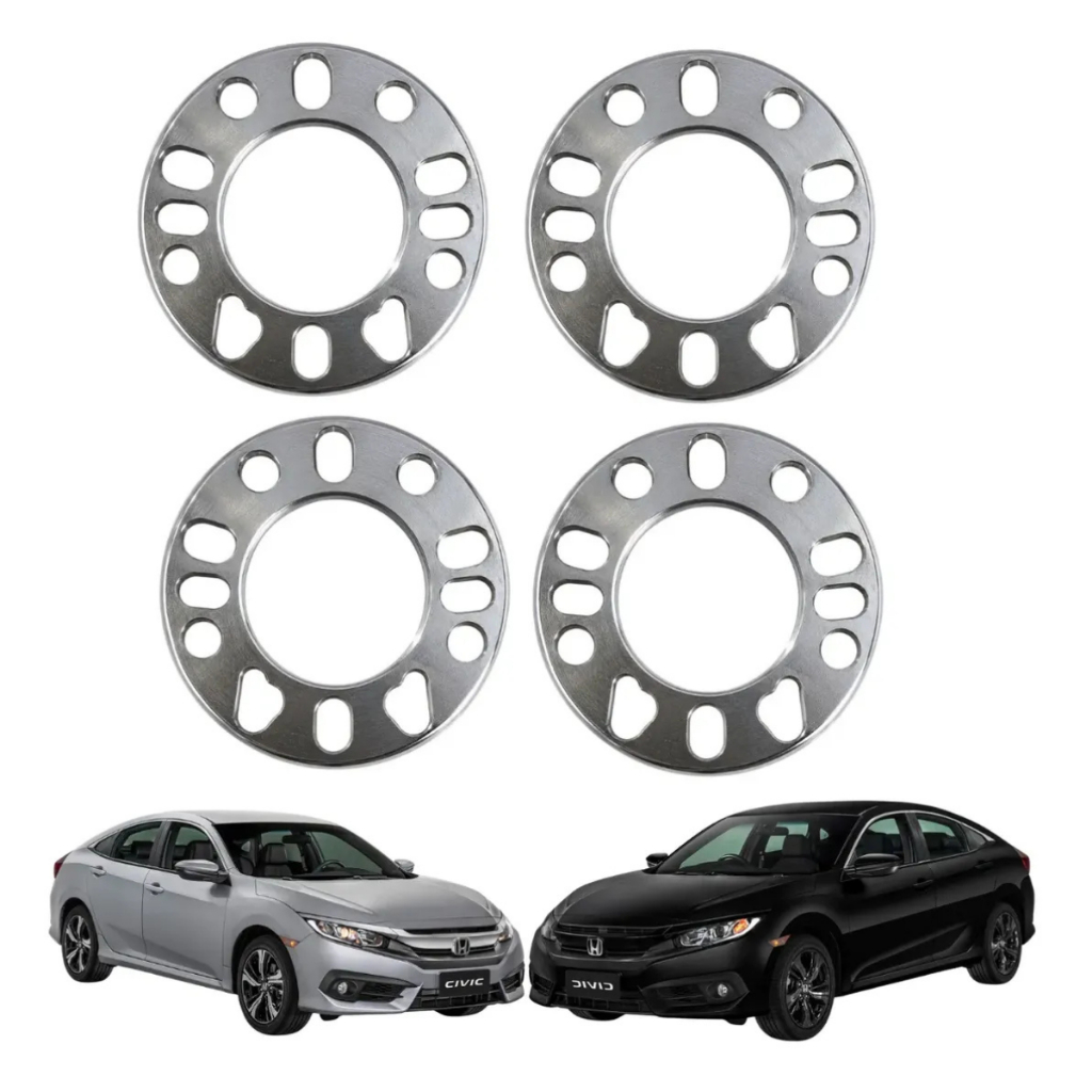 Kit 4 Espaçador 7mm Alargador Roda Civic 5x114,3 4e5 Furos
