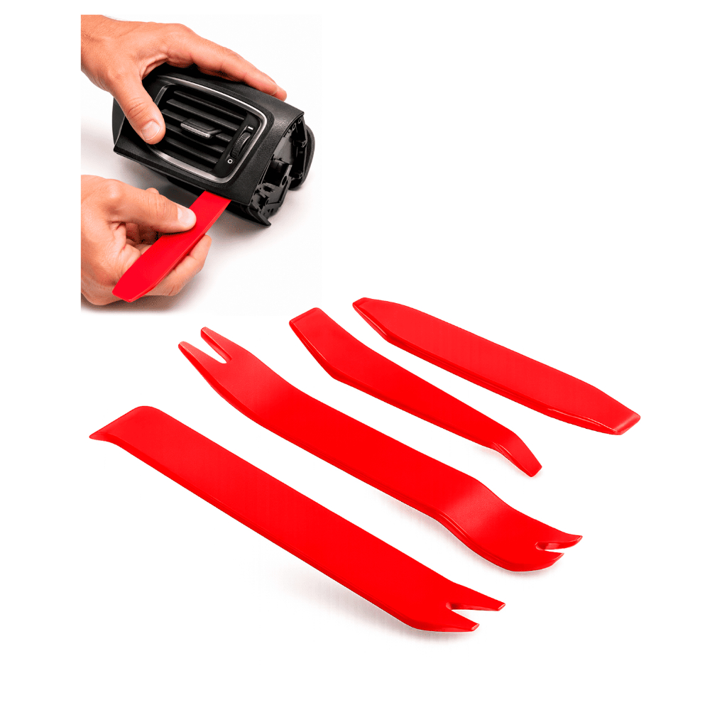Kit 4 Peças Espátula Nylon Remoção Peças Painel Automotivo Moldura Grade