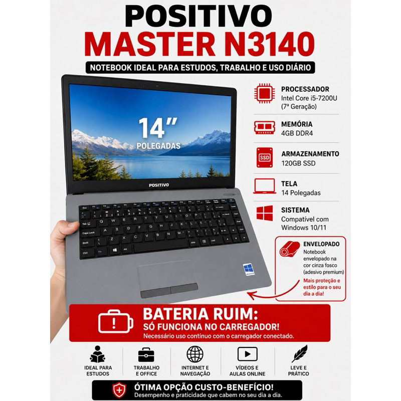 Notebook Usado Dual core,  Intel core i3,i5,i7