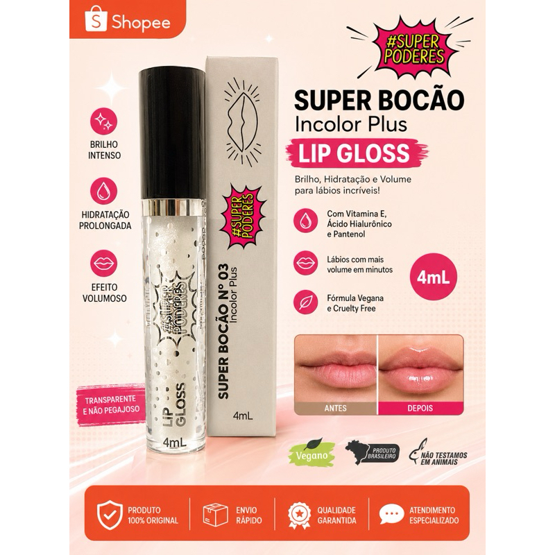 LIP GLOSS - SUPER BOCÃO N•03 SUPER PODERES