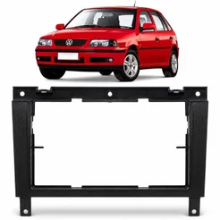 Moldura Painel 2 Din Gol G3 Saveiro Parati Geração 3 Preta 2000 a 2005 Para DVD Central Multimídia