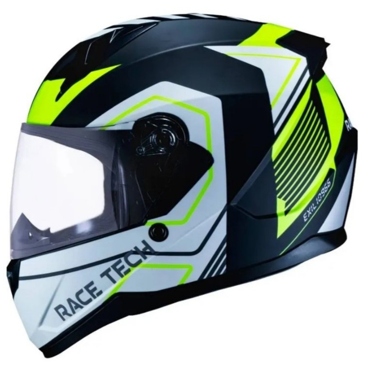 CAPACETE RACE TECH SECTOR EXILIO TOP PRETO/AMARELO SUPER PROMOÇÃO