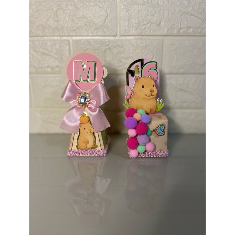 kit 20 unidades personalizados Capivara fofa /bob gudes/Menina/ caixinhas aniversário infantil / Lembrancinhas