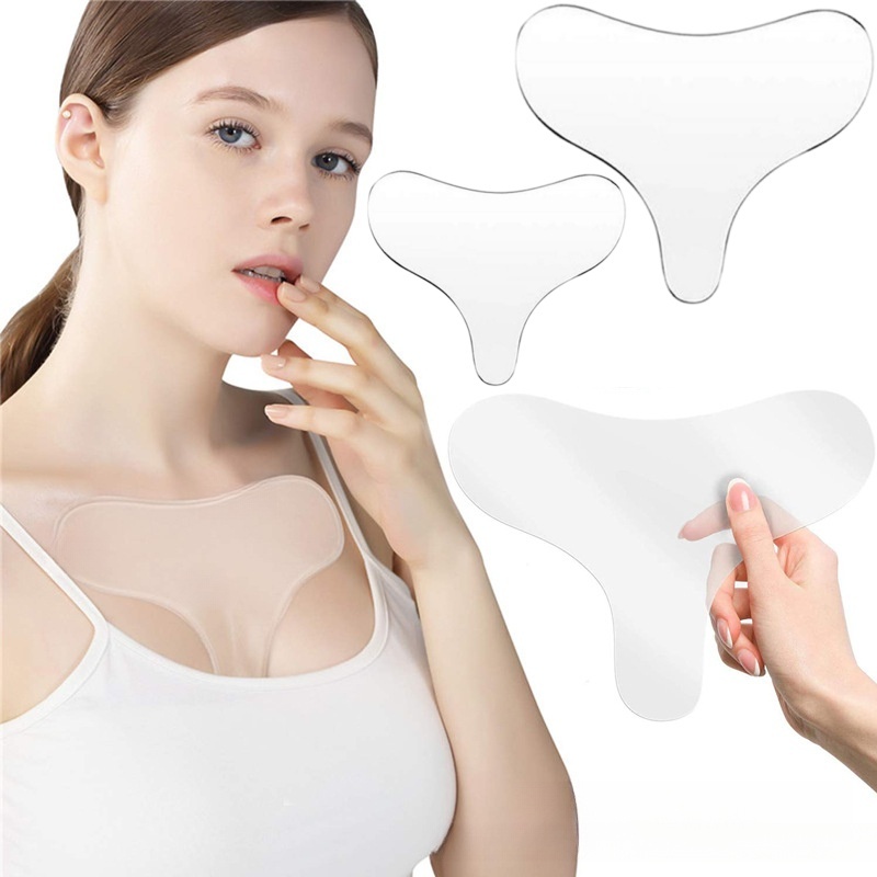 Adesivo de Silicone para Pescoço e Colo – Patch Anti-Rugas Reutilizável Hidratante remover linhas de Remendo Invisível