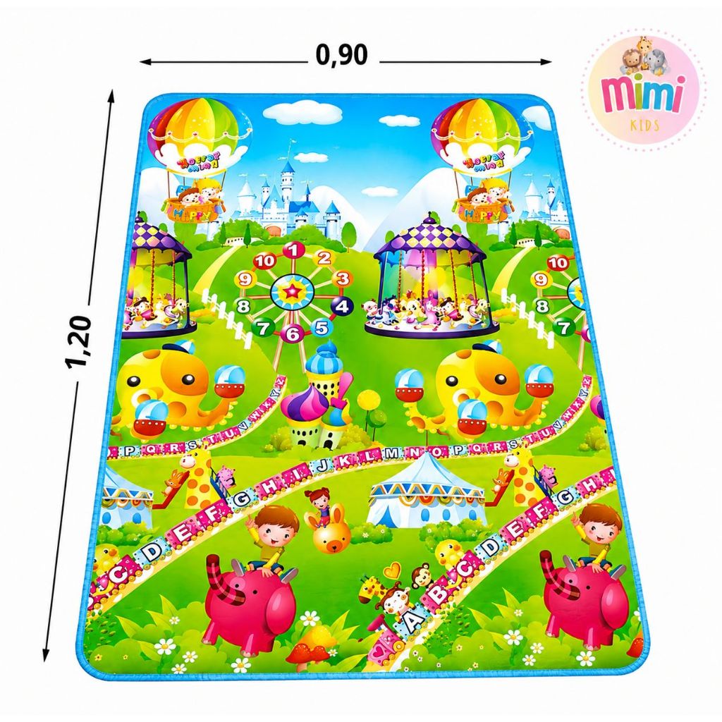 Tapete de Atividades Térmico 120x90 Infantil Emborrachado Educativo Bebê Crianças Tatame Dobrável