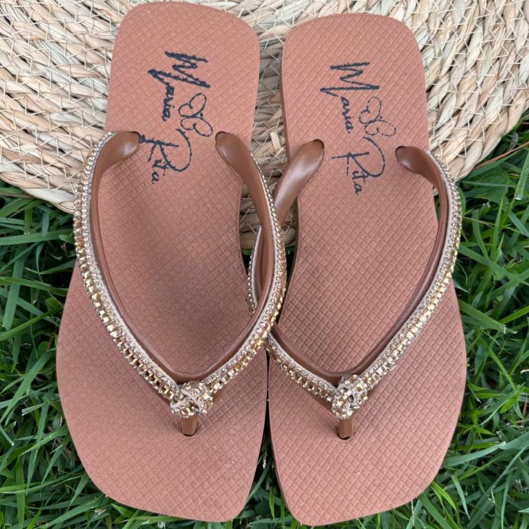 CHINELO RASTEIRA FEMININO COM STRASS BRILHANTE MODELO MODERNO E CONFORTAVEL F MR