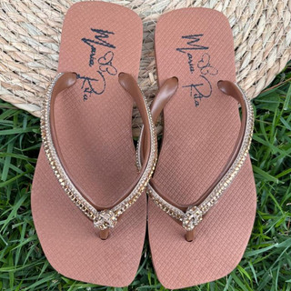 CHINELO RASTEIRA FEMININO COM STRASS BRILHANTE MODELO MODERNO E CONFORTAVEL F MR