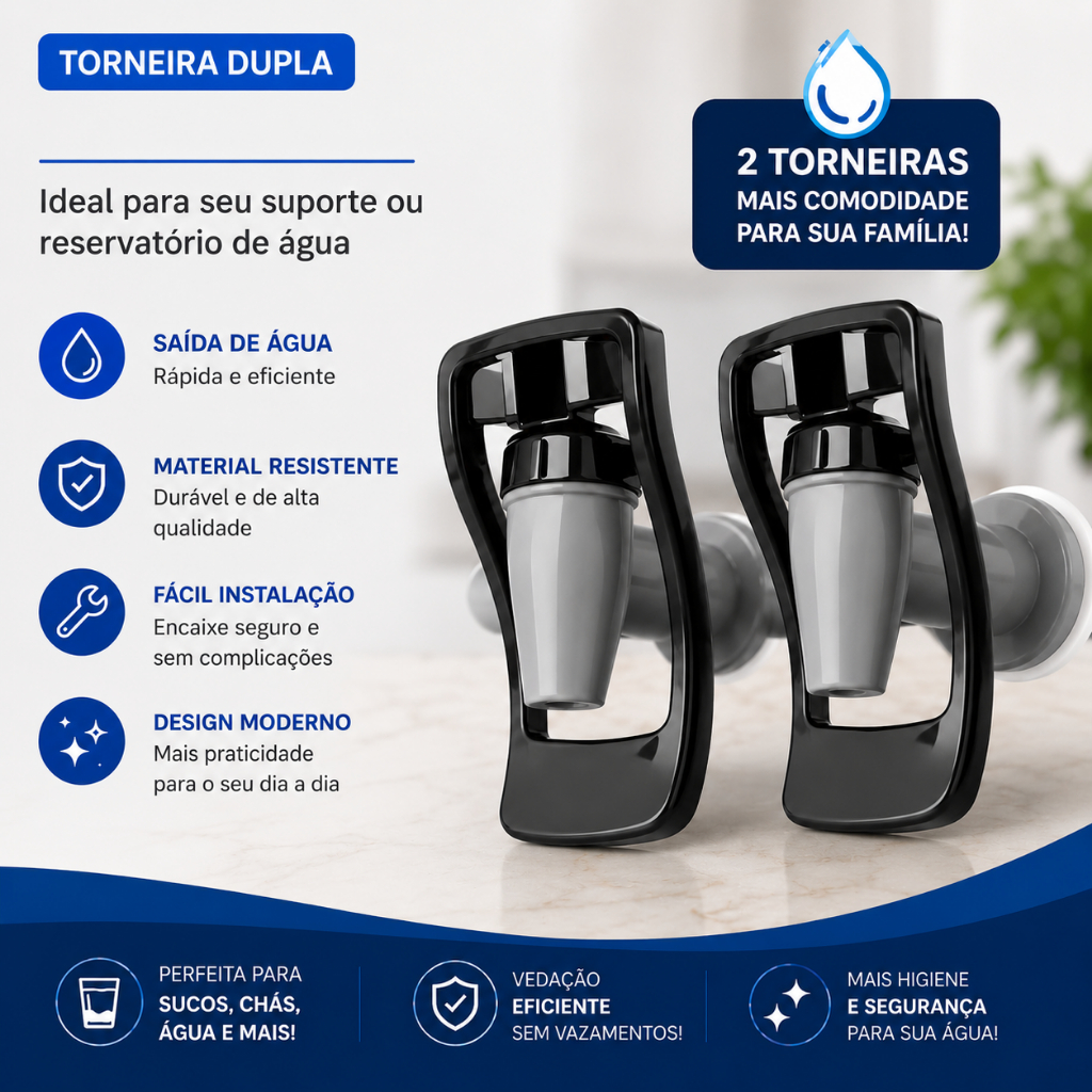 Kit 2 Torneiras Para Bebedouro Esmaltec Gelágua Egc35b Par