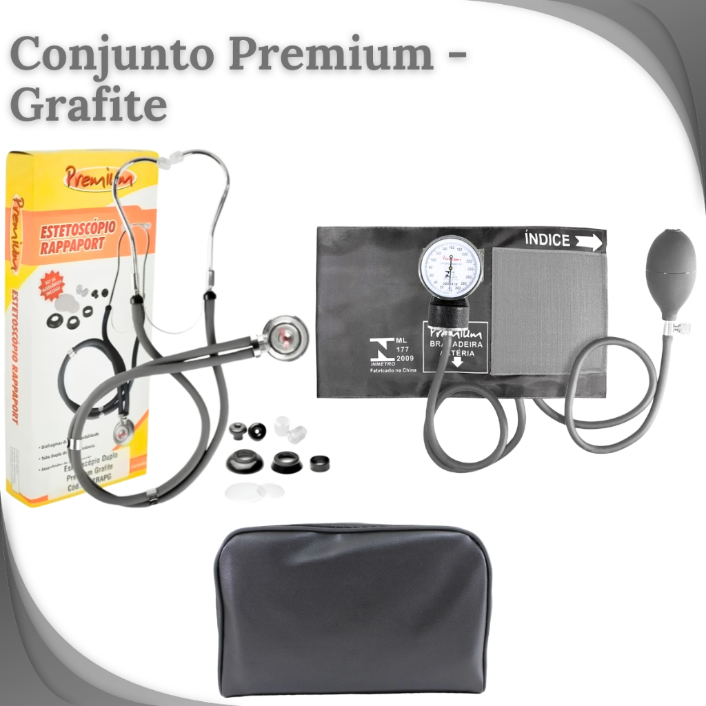 Conjunto de Aparelho de Pressão Premium/Bioland + Estetoscópio Rappaport