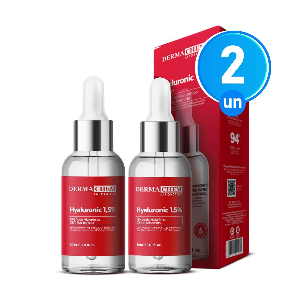 Kit 2 Sérum Ácido Hialurônico 1,5% 30ml Dermachem