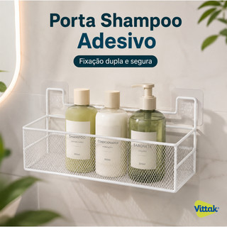 Vittak Suporte Porta Shampoo Sabonete Metal Adesivo Parede Banheiro Organizador Prateleir…