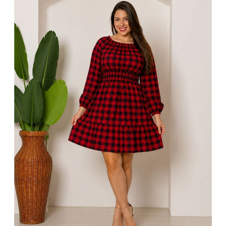 Vestido Xadrez Feminino Festa Junina Look Junino São João Modesto Caipira LookDoDia
