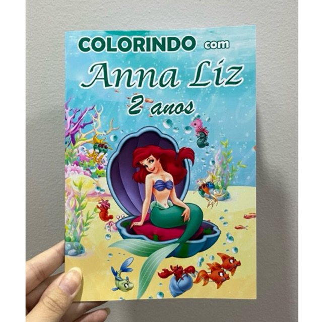 Livro de colorir personalizado - A PEQUENA SEREIA - lembrancinha de aniversário/revistinha de colorir personalizada.