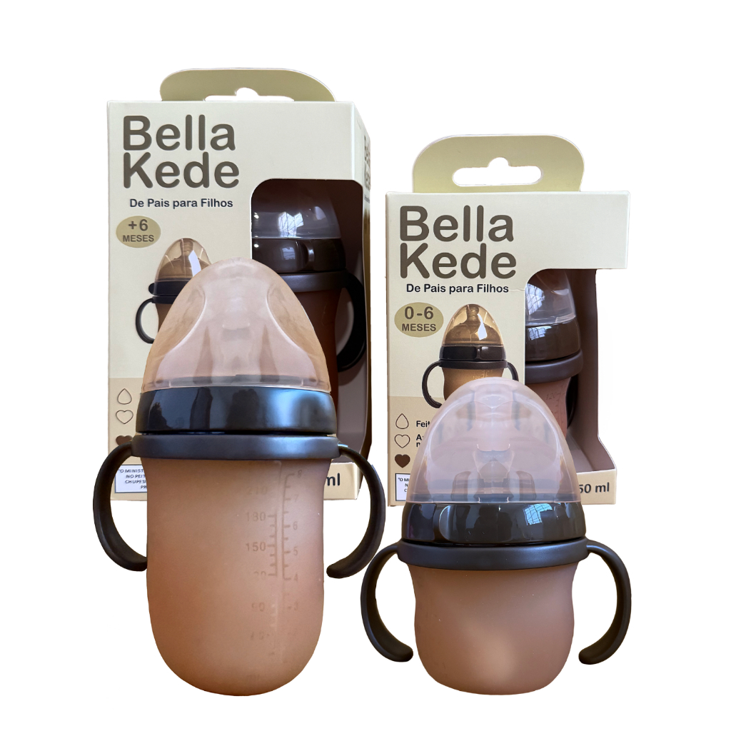 Mamadeira Anticólica Bella Kede 150ml ou 240ml Silicone Livre BPA | Kit ou Avulso