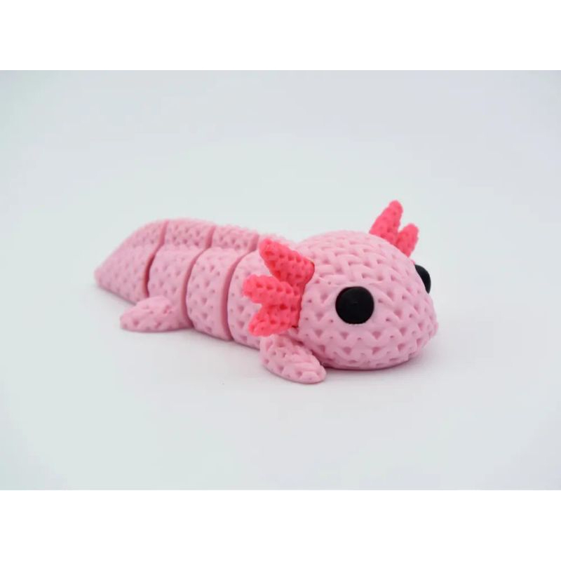 Axolote Articulado Tricô Impressão 3D | Boneco Flexível Decorativo Fidget