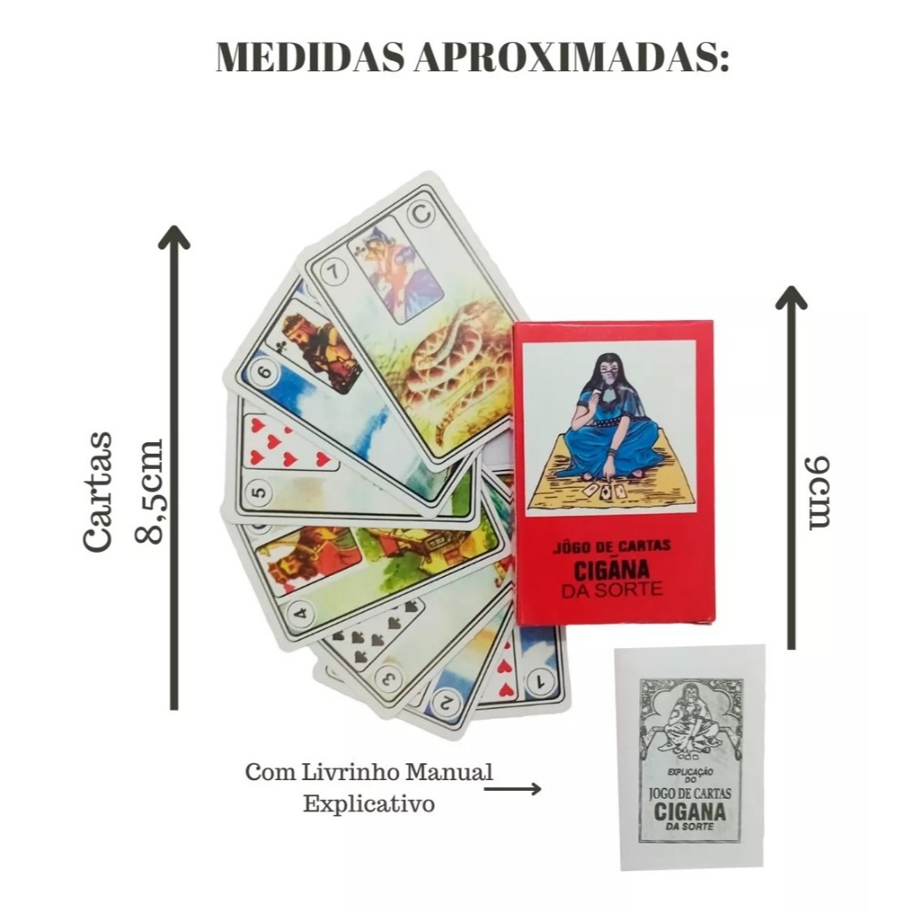 Detalhes do Baralho Cigano - Cigana da Sorte + Brinde