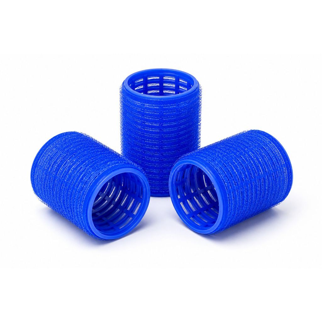 Kit 3 Bobes Autoaderente Rolo de Cabelo Formador de Cachos 52mm Raskalo - azul