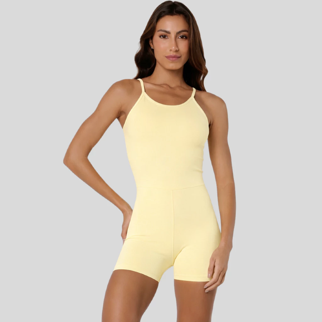 Macaquinho Zero Transparency Poliamida Premium Modela Corpo Academia Feminino Cinza Espacial — imagem 1