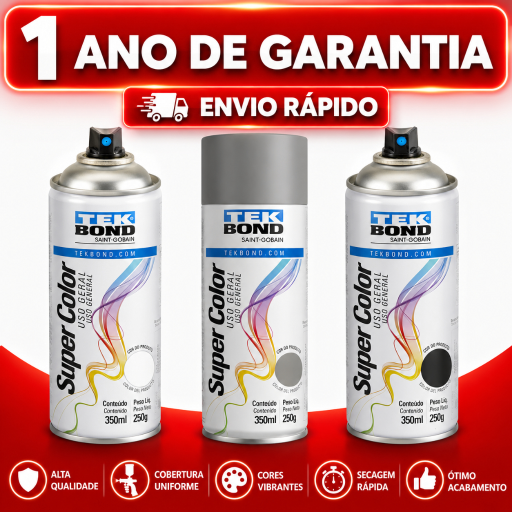 Tinta Spray Preto, Branco, Aluminio Brilhante/Fosco 350ml Uso Geral Multiuso Secagem Rápida Multiuso