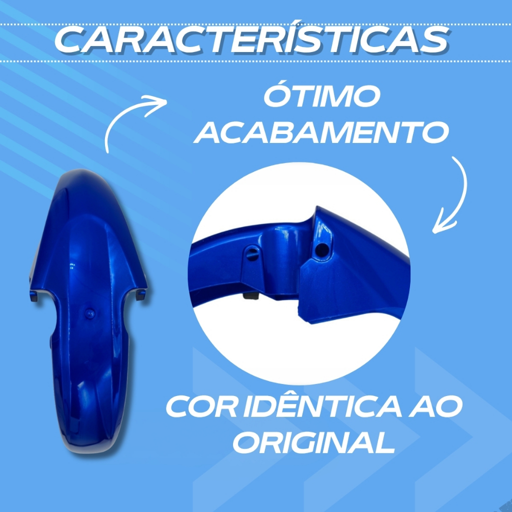 Paralama Dianteiro Azul Honda Cg Titan Fan Start 125 150 160 2014 A 2024 — imagem 2 de 2