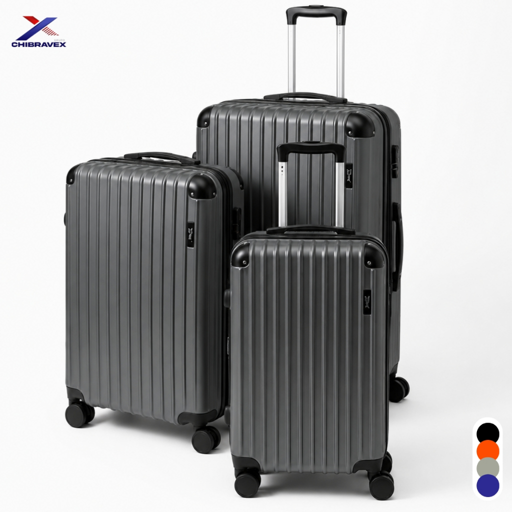 Kit 3 Malas de Viagem Rígidas 360° Premium Grande Média Pequena
