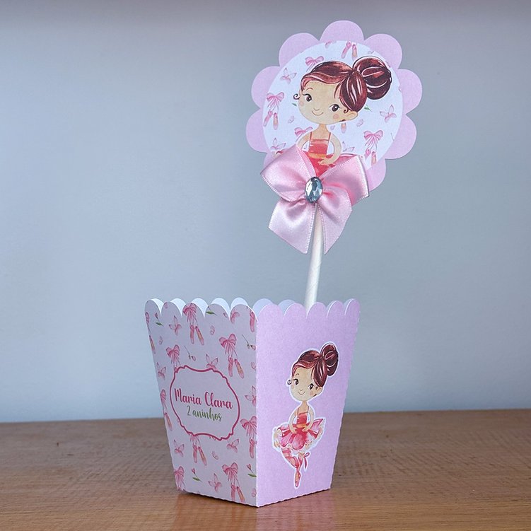 Centro de Mesa (cachepot ) Bailarina Lembrancinha Aniversário Infantil - ENVIO RÁPIDO