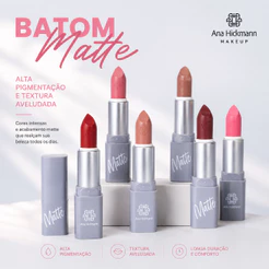 Batom Matte Lipstick Longa Duração 5 Cores Ana Hickmann