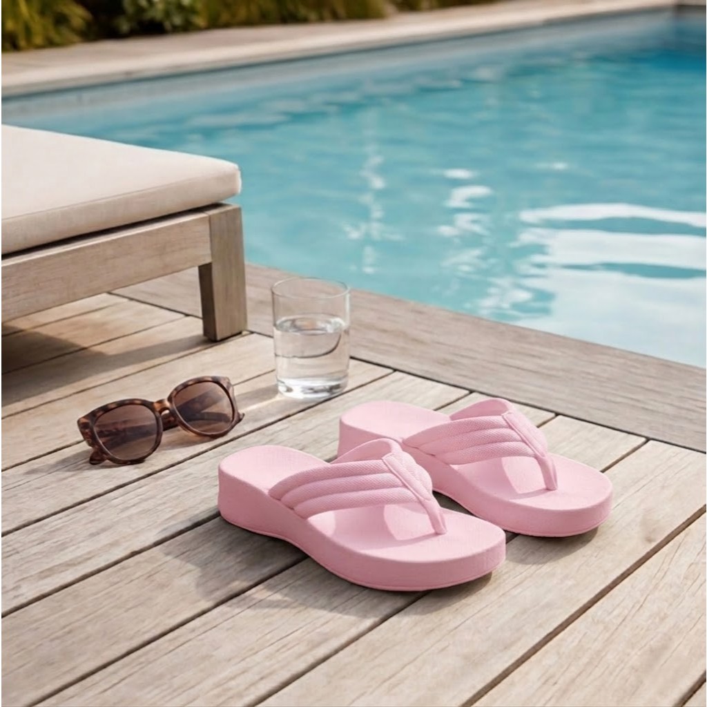 Sandália Chinelo Flatform Feminina Delta Tiras Acolchoadas Puffy Confortável Macia