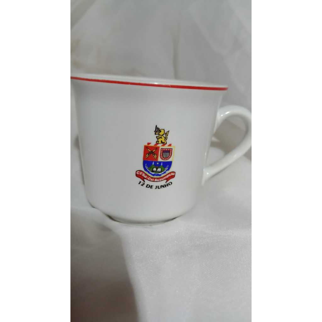 Caneca Porcelana Pozzani Comemorativa Escola Militar de Soldados da Policia Militar /Ler Descrição