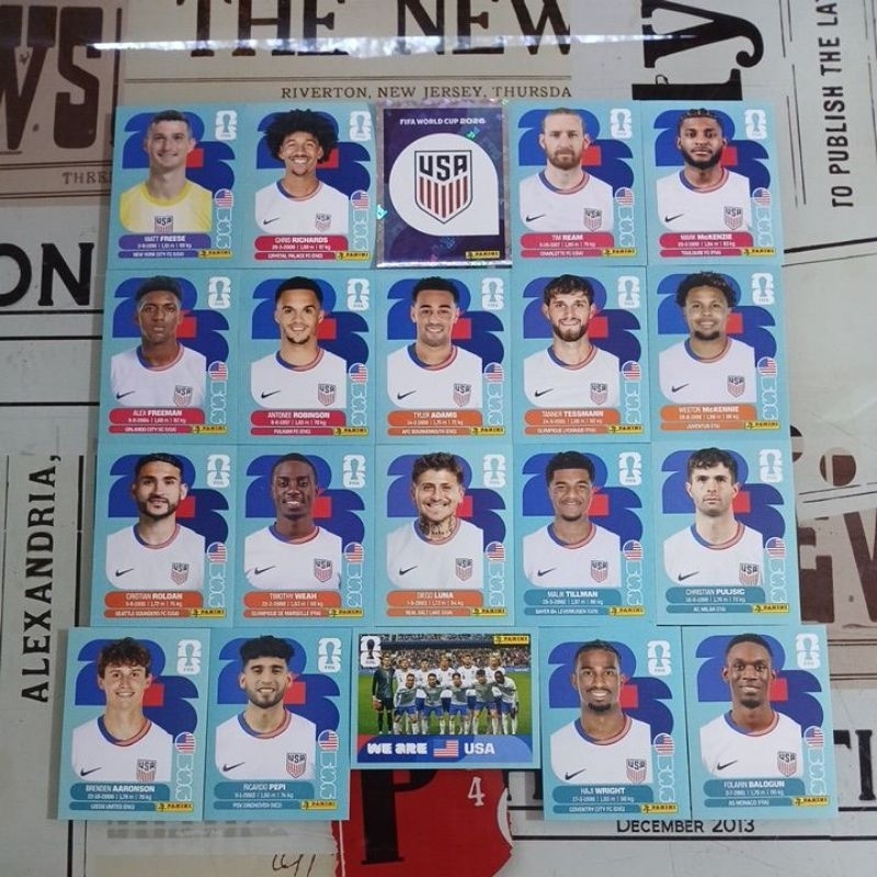 Estados Unidos - Figurinhas Originais Avulsas Copa do Mundo Fifa 2026 (USA) (venda unitária)