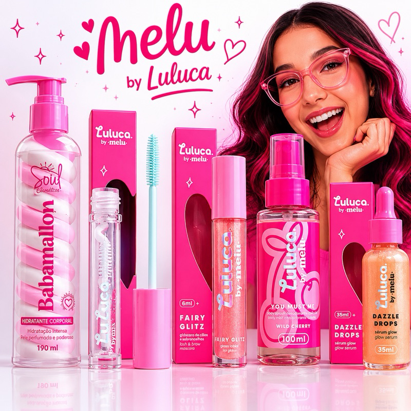 Kit Completo Luluca by Melu Azul Candy Original Edição Limitada Presente Menina Perfume + Skincare