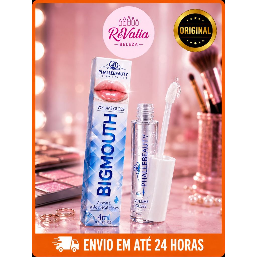 Gloss Labial para aumentar Volume Incolor Big Mouth Phállebeauty