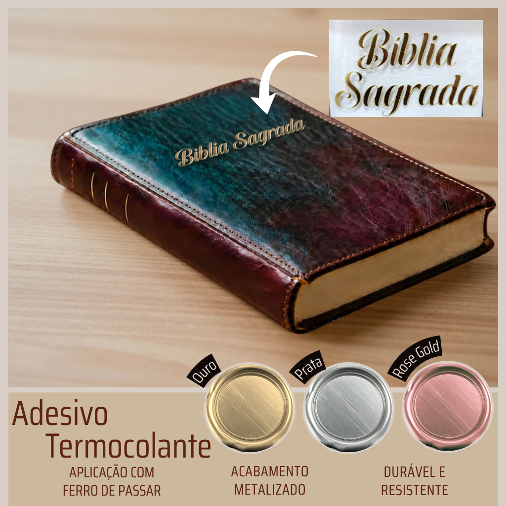 Adesivo Termocolante - Bíblia Sagrada, ( filme de recorte ), reforma de Bíblia,  adesivo Bíblia, Hinário, Cantor Cristão