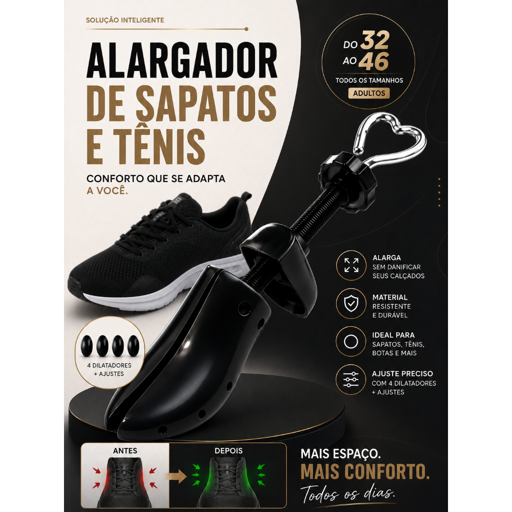 Par Alargador de Calçados e Sapatos Ajustáveis Universal