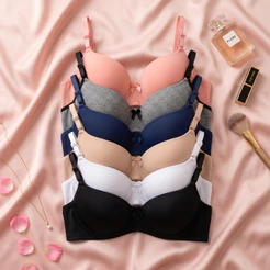 IMPERDÍVEL KIT 5 Sutiã com Bojo Lingerie Soutien Direto Da Fábrica Sutia