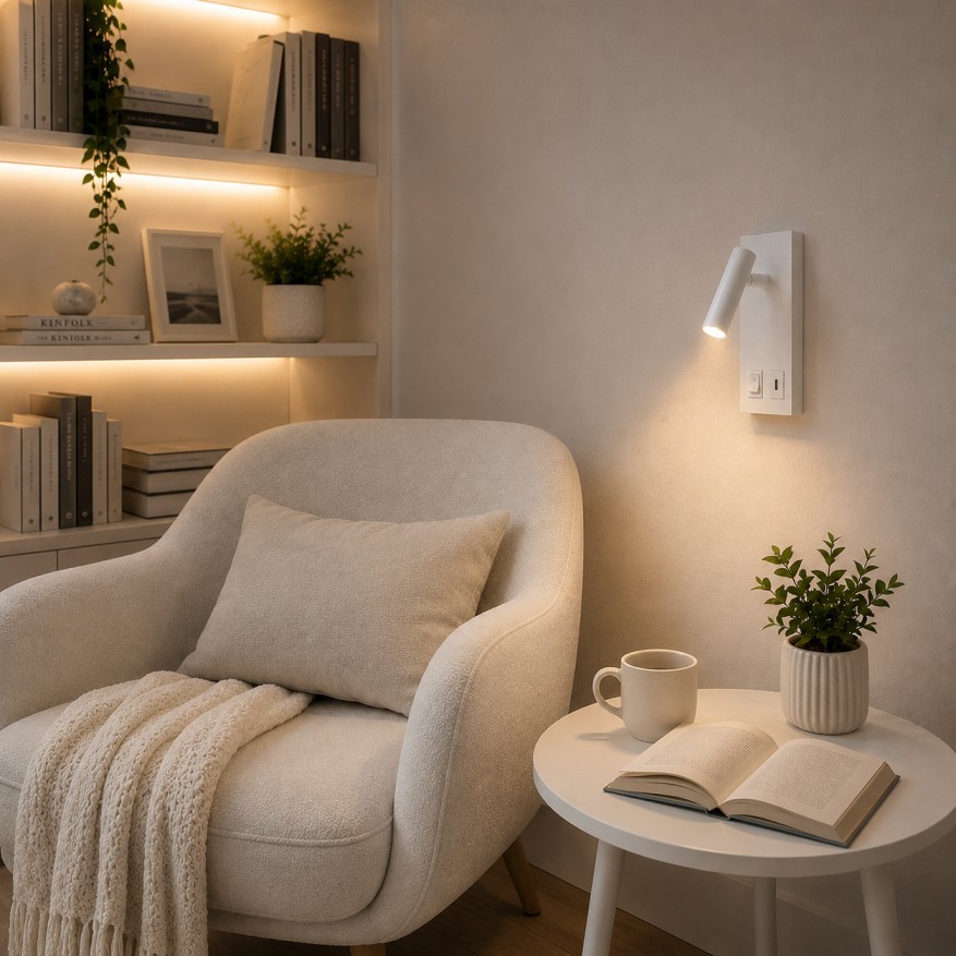 Arandela LED Cabeceira Moderna Spot Articulável Flexível 2w 3000k 70Lm IRC80 Carregamento USB|TIPO-C