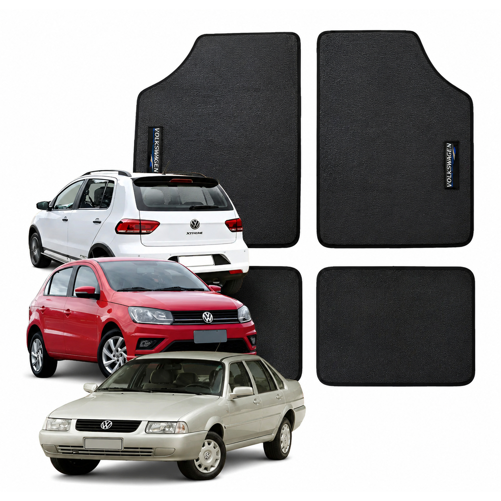 Tapete Automotivo Universal Flexivel Antiderrapante Volks Polo Gol Fusca Spacefox Santana Brasilia Passat Golf Jetta
