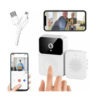 Campainha Sem Fio Wi-Fi com Câmera Vídeo Branco