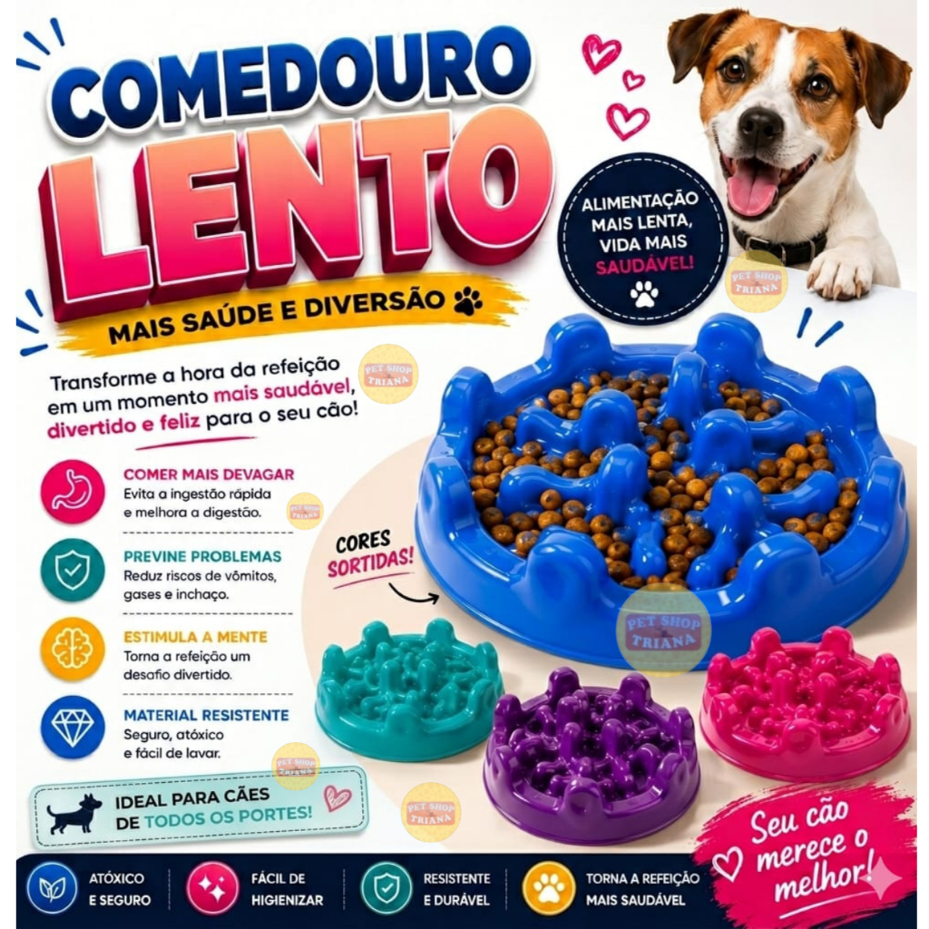 Comedouro Lento Educatico para Cães e Gatos Comedouro Interativo Anti -Stress Pet Games