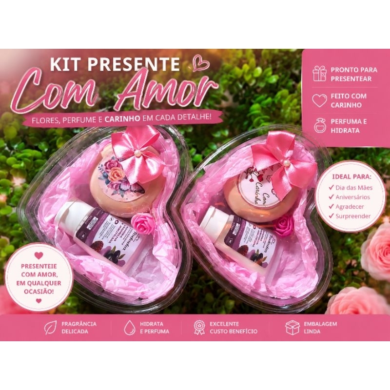 Kit Presente Feminino Natura Sabonete + Hidratante | Lembrancinha Delicada | Presente Barato | Pronta Entrega